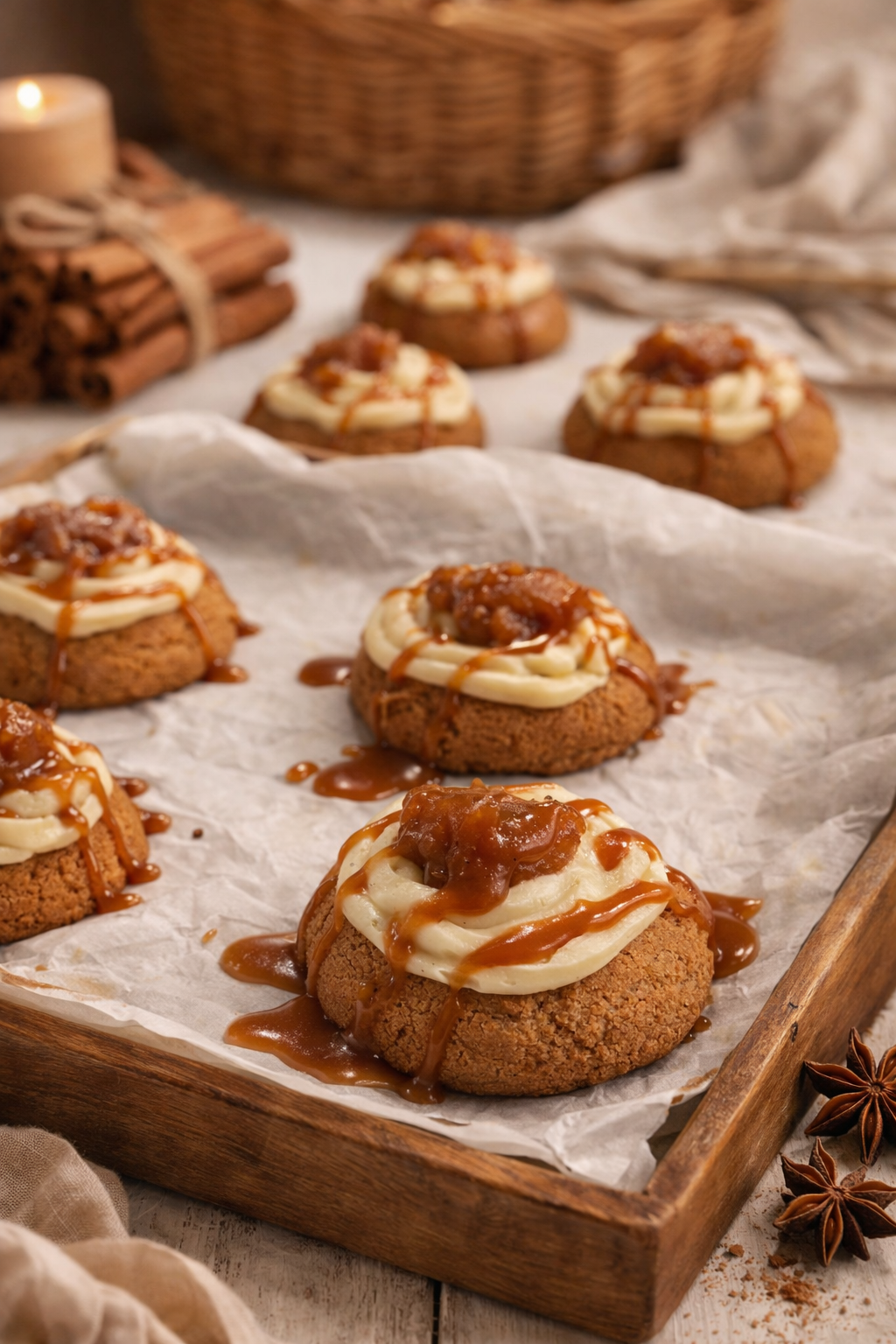 Apple Caramel Cheesecake Cookies