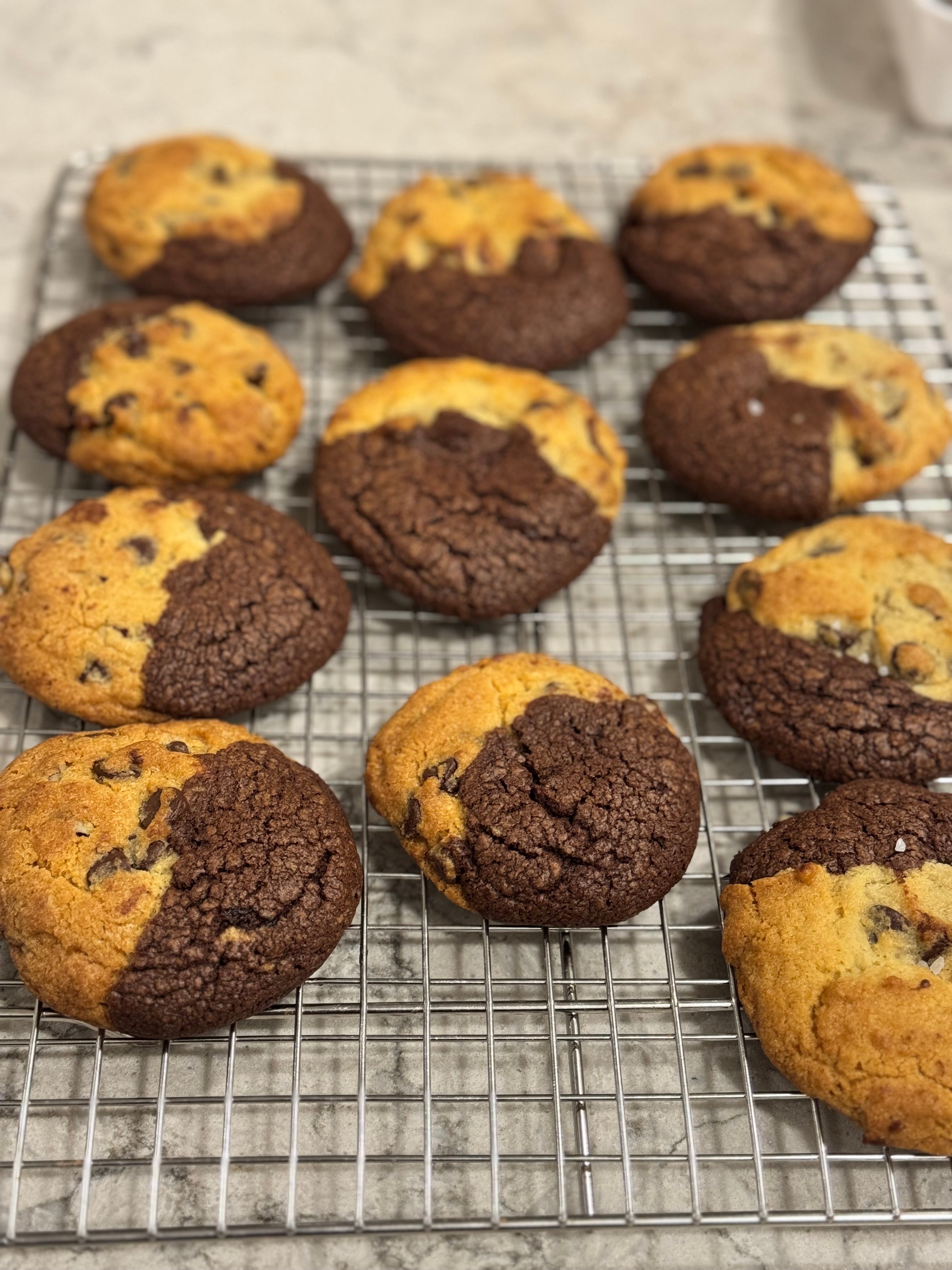 Brookie Swirl Cookies  (Half Chocolate Chip × Half Fudgy Brownie)